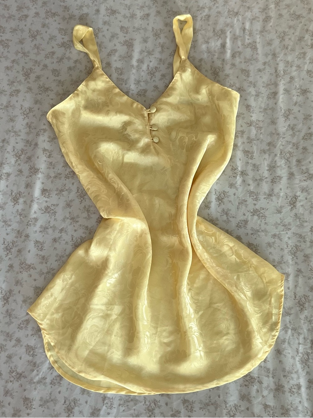 Yellow Satin Slip Dress